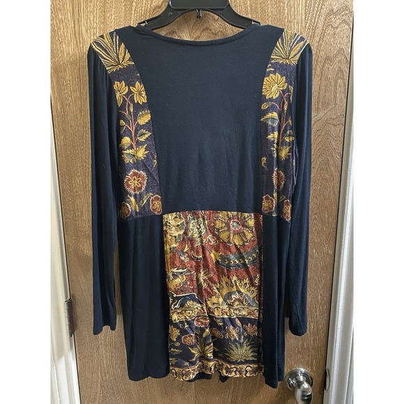 Soft Surroundings Blouse Womens S BLack Multicolor Pattern Embroidered Patchwork - Picture 7 of 11